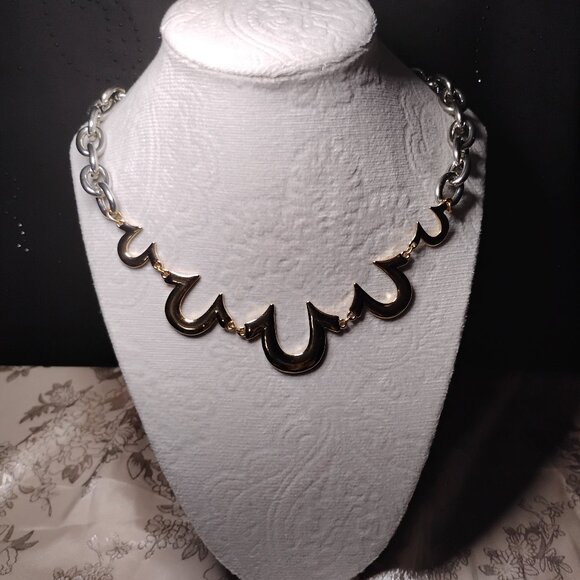 True Religion Jeans | Gold and Silver Horseshoe Chain Link 18.5 Necklace | New - Picture 5 of 8